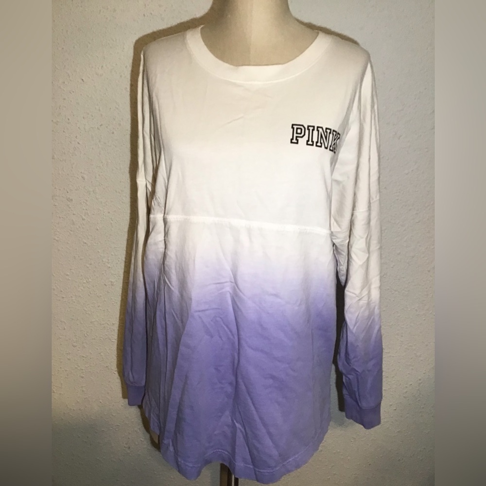 Pink Victoria’s Secret women’s purple/white long sleeve blouse size medium
